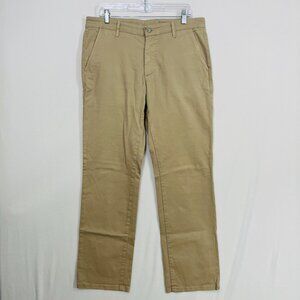 Ag Adriano Goldschmied Pants Mens size 34x32 Khaki Straight Leg Stretch Twill